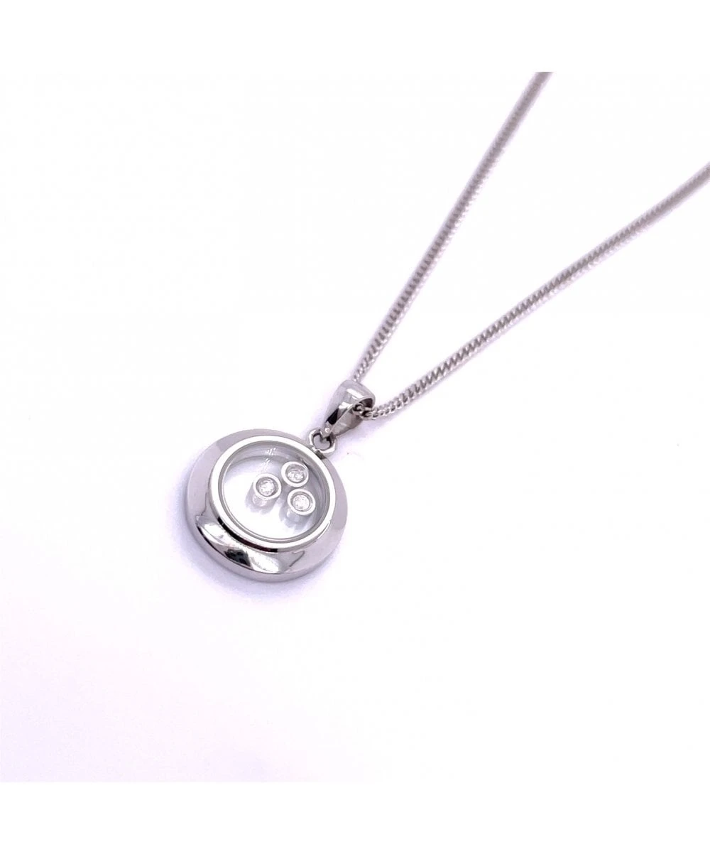 Gladstones Jewellers 9ct White Gold Diamond Glass Pendant 4 Gladstones Jewellers 9ct White Gold Diamond Glass Pendant - Image 2