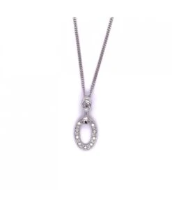 Gladstones Jewellers 9ct White Gold Diamond Oval Shaped Pendant
