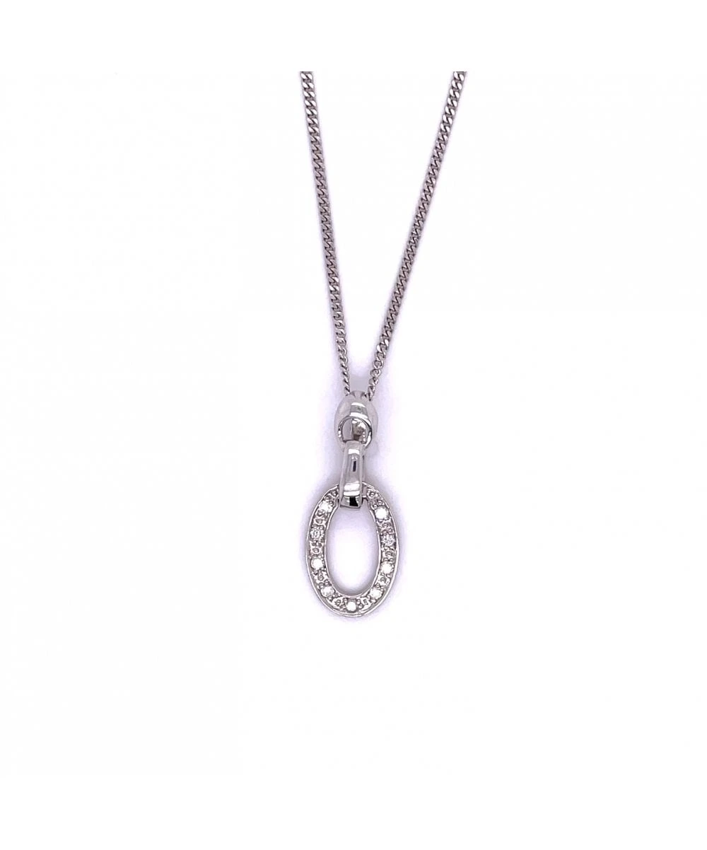 Gladstones Jewellers 9ct White Gold Diamond Oval Shaped Pendant 3 Gladstones Jewellers 9ct White Gold Diamond Oval Shaped Pendant