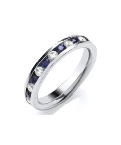 Gladstones Jewellers 9ct White Gold Sapphire & Diamond Ring