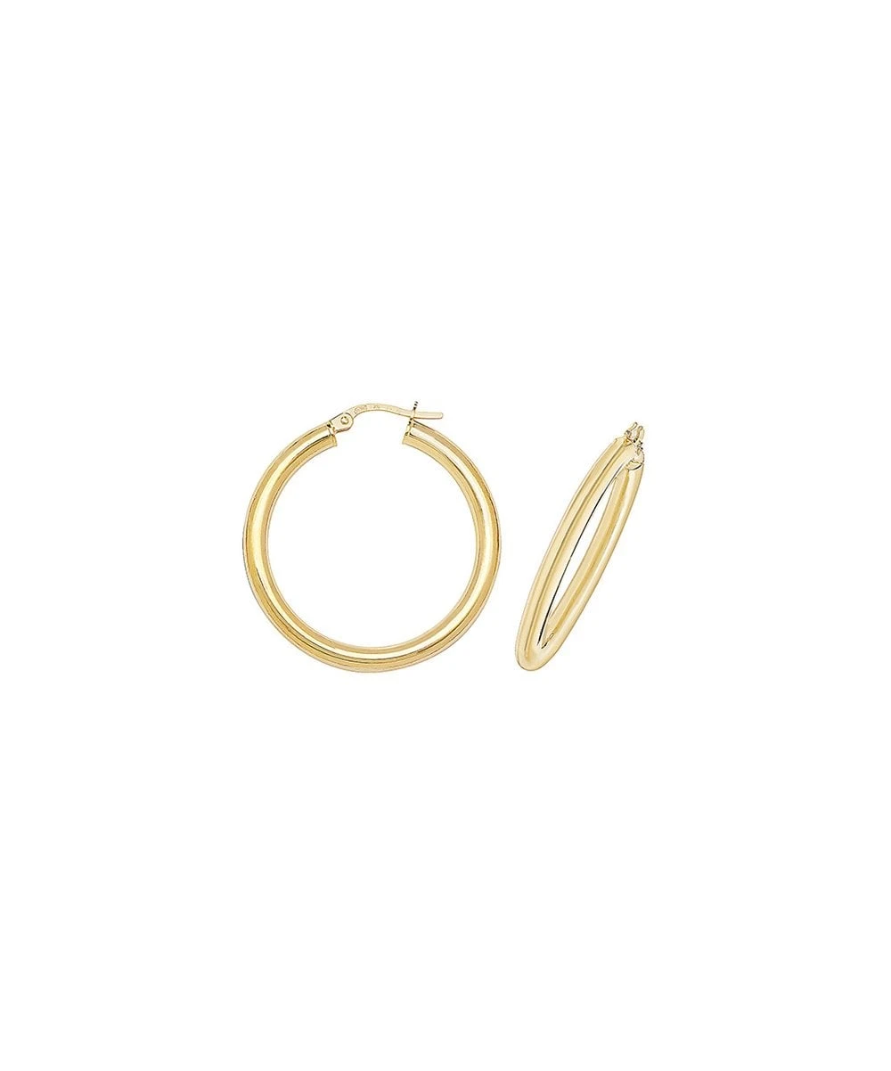 Gladstones Jewellers 9ct Yellow Gold 25mm Plain Hoop Earrings 3 Gladstones Jewellers 9ct Yellow Gold 25mm Plain Hoop Earrings