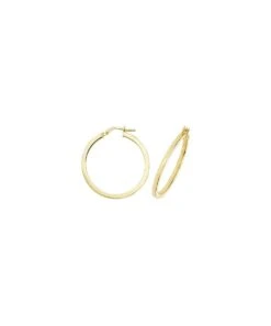 Gladstones Jewellers 9ct Yellow Gold 28mm Plain Hoop Earrings