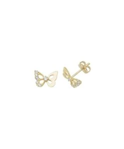 Gladstones Jewellers 9ct Yellow Gold Butterfly Stud Earrings