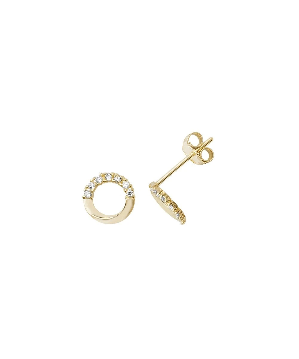 Gladstones Jewellers 9ct Yellow Gold Circle CZ Stud Earrings 3 Gladstones Jewellers 9ct Yellow Gold Circle CZ Stud Earrings