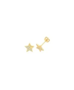 Gladstones Jewellers 9ct Yellow Gold CZ Star Stud Earrings