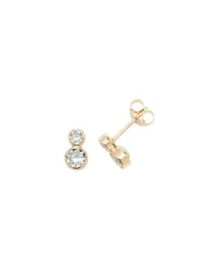 Gladstones Jewellers 9ct Yellow Gold Double CZ Stud Earrings