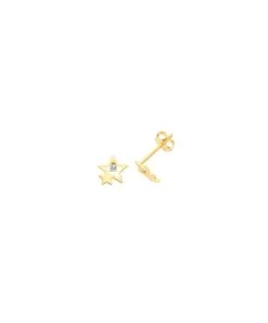 Gladstones Jewellers 9ct Yellow Gold Double Star CZ Stud Earrings