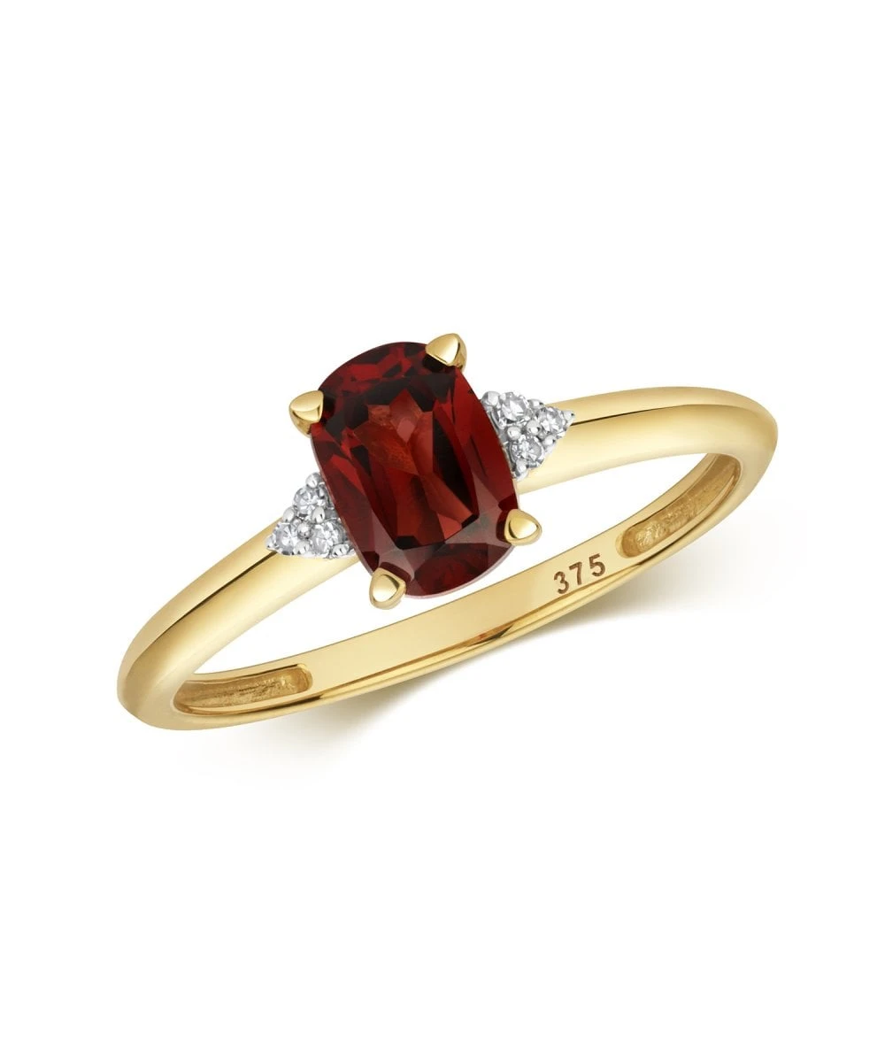 Gladstones Jewellers 9ct Yellow Gold Garnet & Diamond Ring 3 Gladstones Jewellers 9ct Yellow Gold Garnet & Diamond Ring