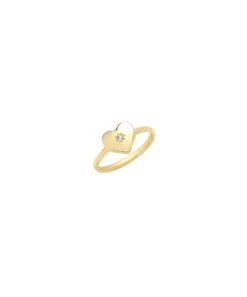 Gladstones Jewellers 9ct Yellow Gold Heart CZ Ring
