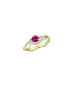 Gladstones Jewellers 9ct Yellow Gold Ruby & Diamond Ring