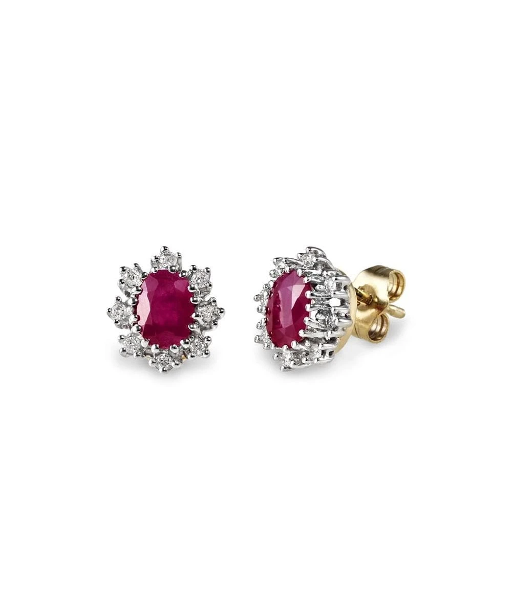 Gladstones Jewellers 9ct Yellow Gold Ruby & Diamond Stud Earrings 3 Gladstones Jewellers 9ct Yellow Gold Ruby & Diamond Stud Earrings