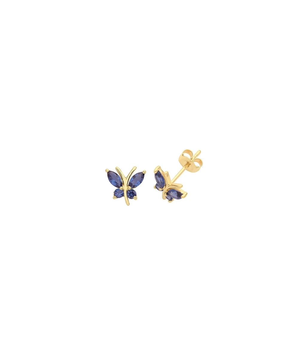 Gladstones Jewellers 9ct Yellow Gold Sapphire Butterfly Stud Earrings 3 Gladstones Jewellers 9ct Yellow Gold Sapphire Butterfly Stud Earrings