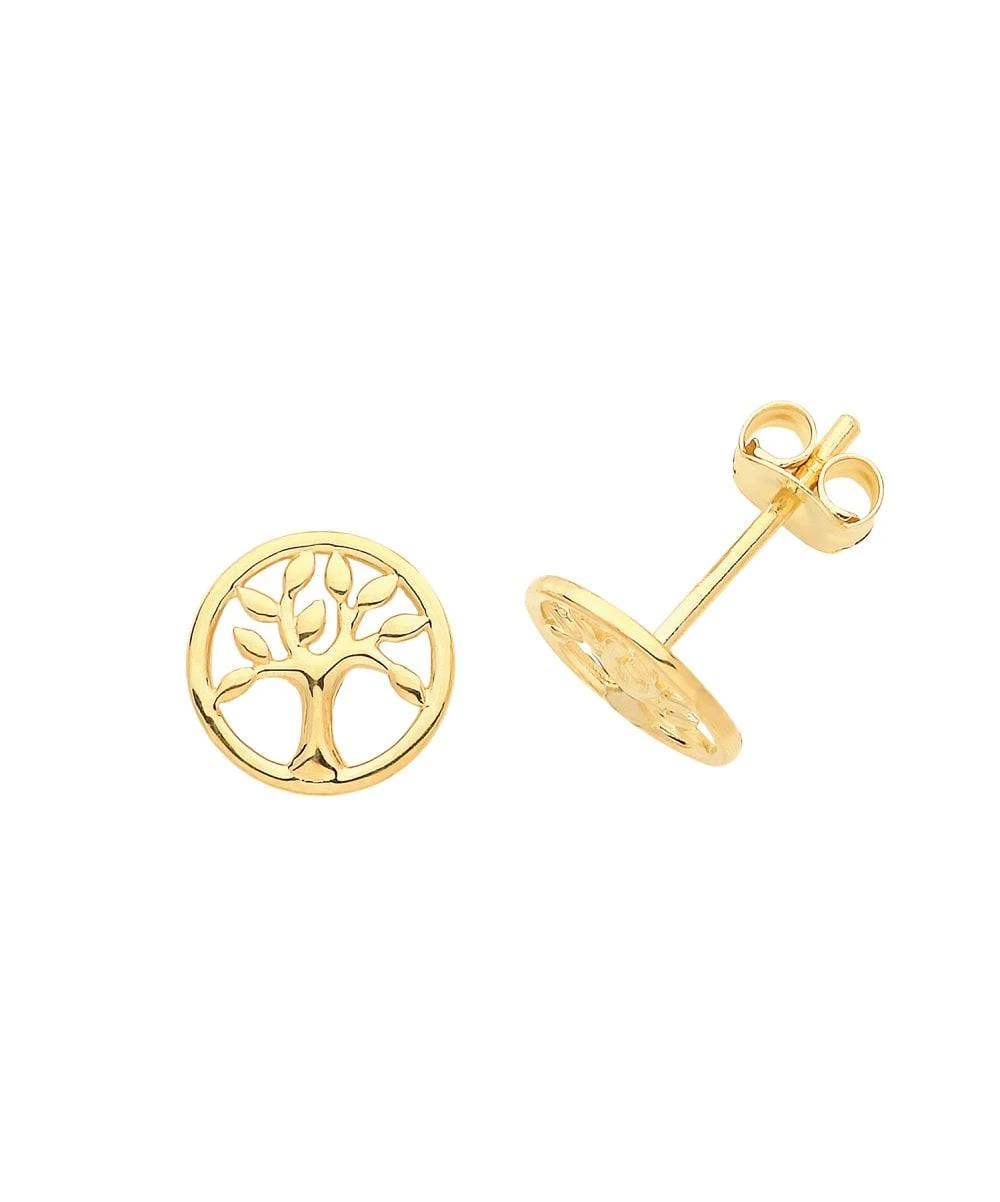 Gladstones Jewellers 9ct Yellow Gold Tree Of Life Stud Earrings 3 Gladstones Jewellers 9ct Yellow Gold Tree Of Life Stud Earrings
