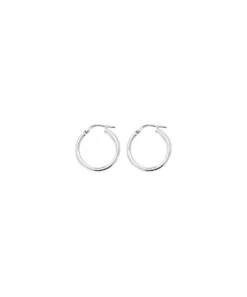 Gladstones Jewellers Silver 15mm Plain Hoop Earrings