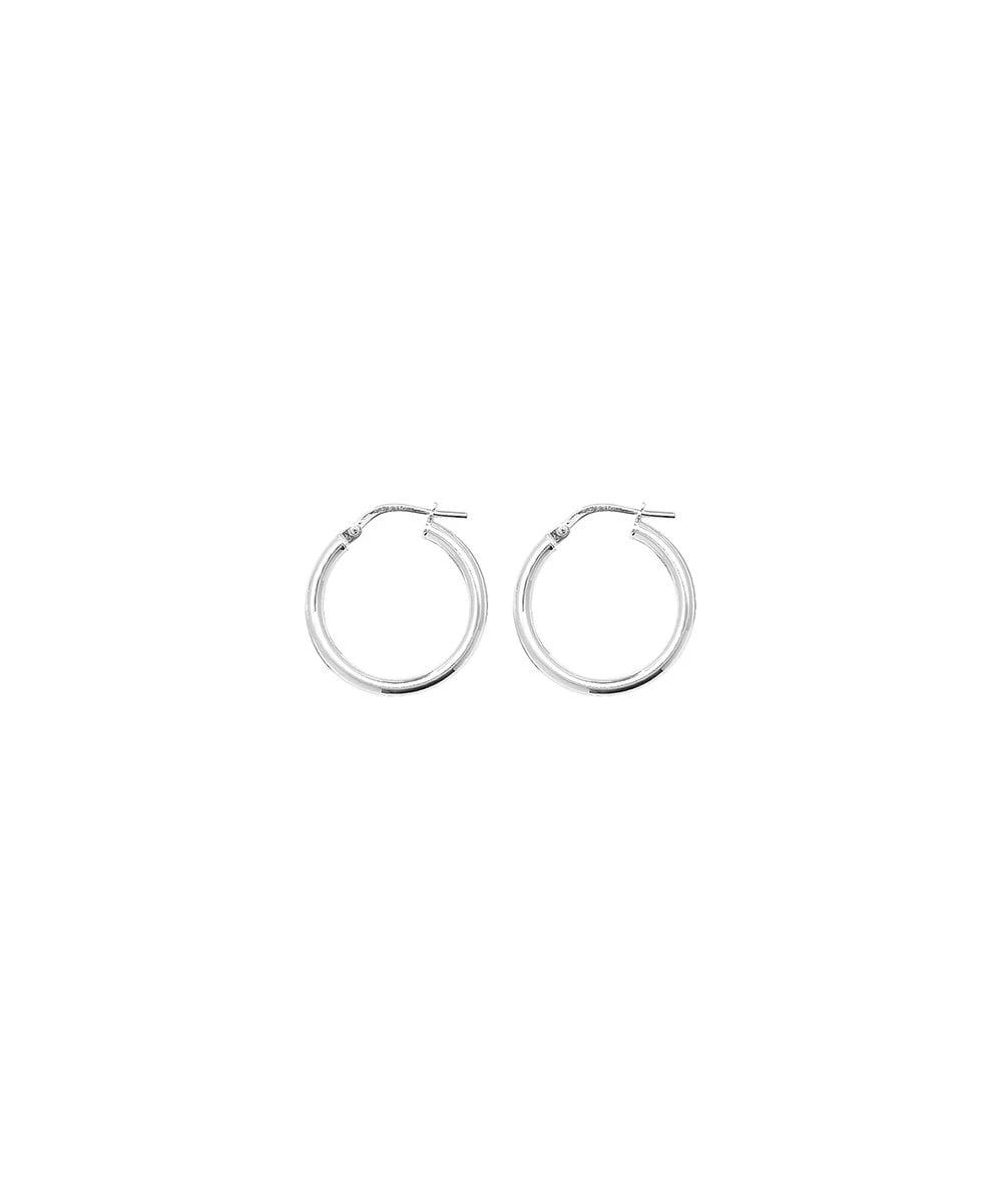Gladstones Jewellers Silver 15mm Plain Hoop Earrings 3 Gladstones Jewellers Silver 15mm Plain Hoop Earrings
