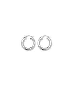 Gladstones Jewellers Silver 18mm Plain Hoop Earrings