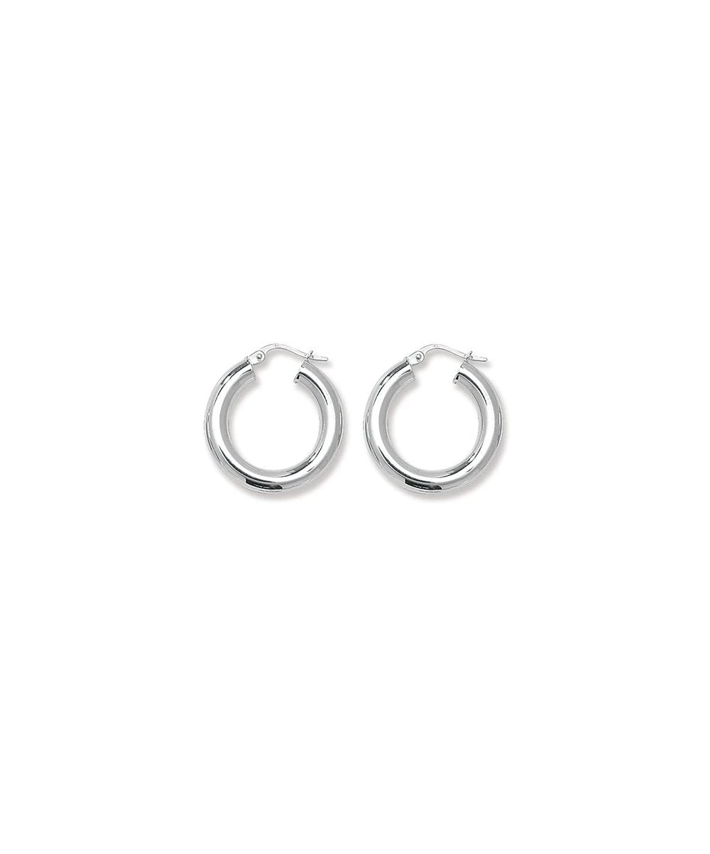Gladstones Jewellers Silver 18mm Plain Hoop Earrings 3 Gladstones Jewellers Silver 18mm Plain Hoop Earrings