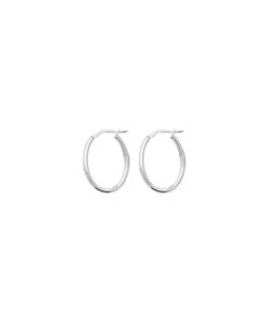 Gladstones Jewellers Silver 24mm Oval Creole Hoop Earrings