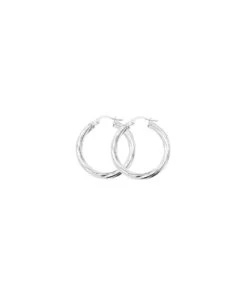 Gladstones Jewellers Silver 25mm Twisted Hoop Earrings
