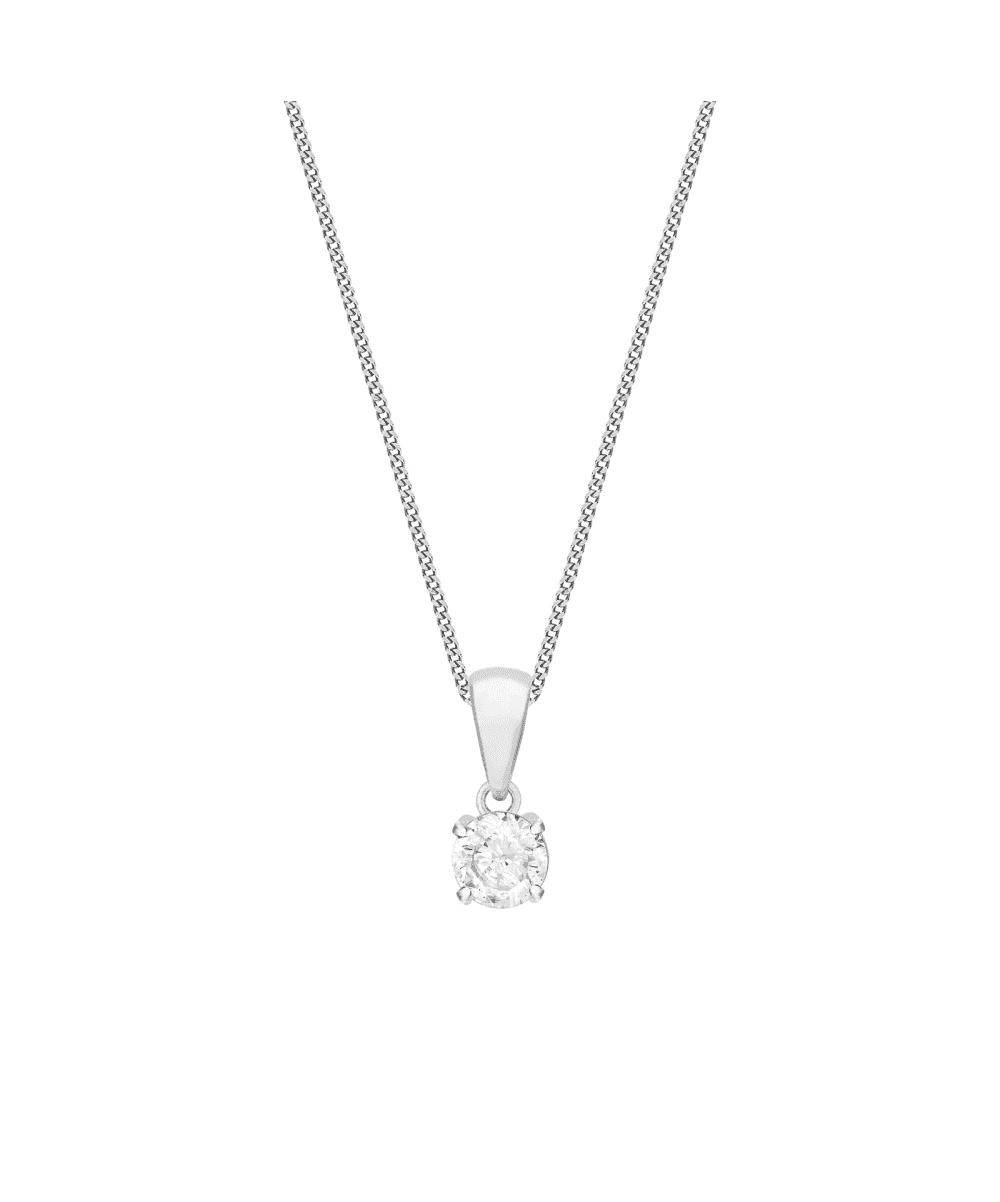 Gladstones Jewellers Silver 4mm CZ Solitaire Necklace 3 Gladstones Jewellers Silver 4mm CZ Solitaire Necklace