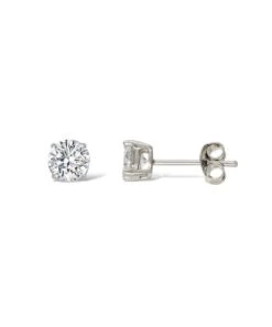 Gladstones Jewellers Silver 5mm CZ Stud Earrings