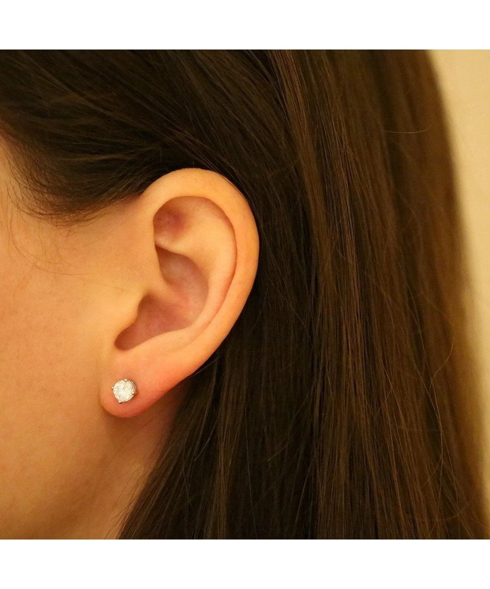 Gladstones Jewellers Silver 5mm CZ Stud Earrings 4 Gladstones Jewellers Silver 5mm CZ Stud Earrings - Image 2