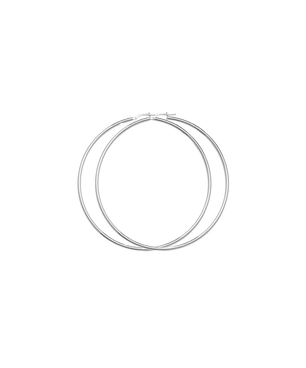 Gladstones Jewellers Silver 65mm Large Plain Hoop Earrings 3 Gladstones Jewellers Silver 65mm Large Plain Hoop Earrings