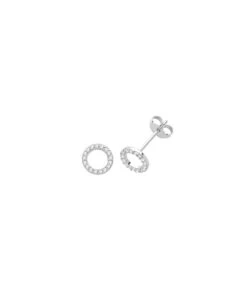 Gladstones Jewellers Silver CZ Polo Stud Earrings