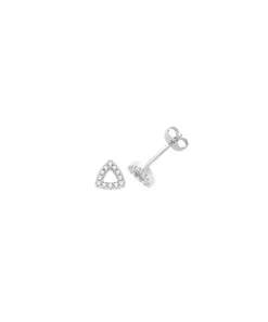 Gladstones Jewellers Silver CZ Triangle Stud Earrings