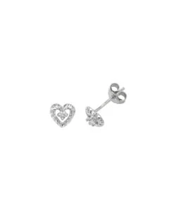 Gladstones Jewellers Silver Mini Heart Stud Earrings
