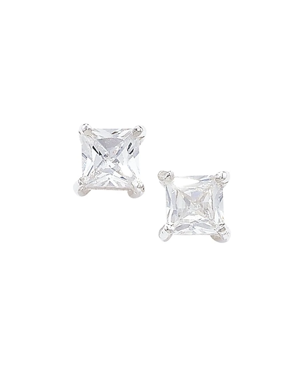 Gladstones Jewellers Silver Square CZ Stud Earrings 3 Gladstones Jewellers Silver Square CZ Stud Earrings