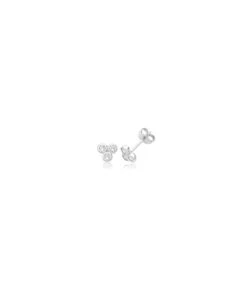 Gladstones Jewellers Silver Triple CZ Stud Earrings
