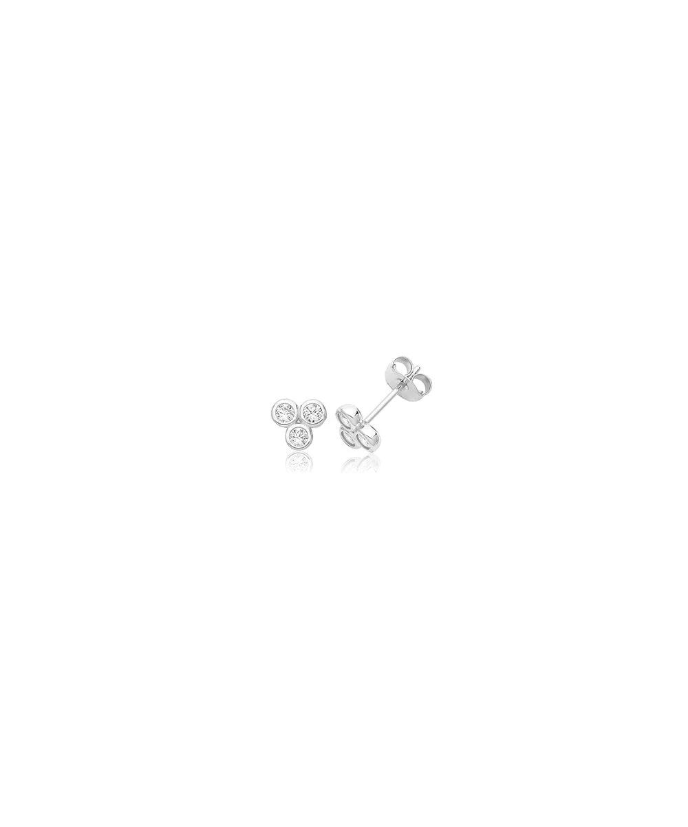 Gladstones Jewellers Silver Triple CZ Stud Earrings 3 Gladstones Jewellers Silver Triple CZ Stud Earrings