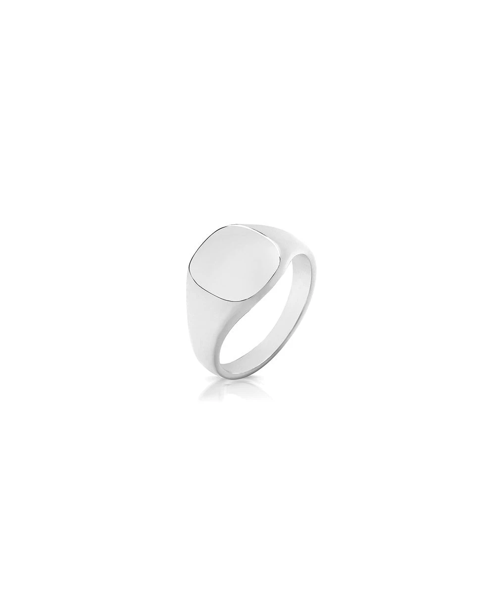 Gladstones Jewellers Sterling Silver 12x11mm Cushion Signet Ring 3 Gladstones Jewellers Sterling Silver 12x11mm Cushion Signet Ring