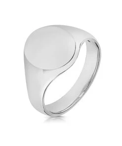 Gladstones Jewellers Sterling Silver 14x12mm Oval Signet Ring