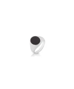 Gladstones Jewellers Sterling Silver Black Onyx Oval Signet Ring