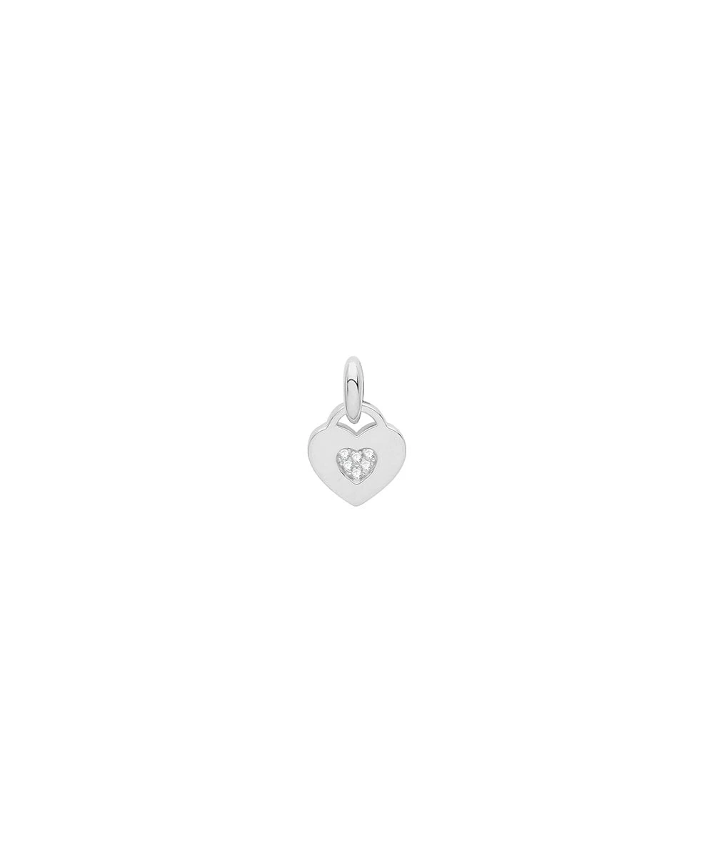 Gladstones Jewellers Sterling Silver CZ Heart Charm Pendant 3 Gladstones Jewellers Sterling Silver CZ Heart Charm Pendant