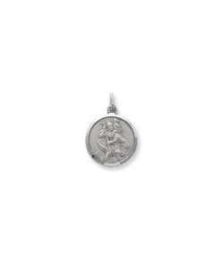 Gladstones Jewellers Sterling Silver Double Sided St Christopher Pendant
