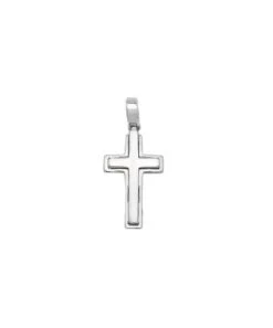 Gladstones Jewellers Sterling Silver Medium Sized Satin & Polished Cross Pendant