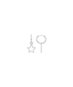 Gladstones Jewellers Sterling Silver Open Star Drop Earrings