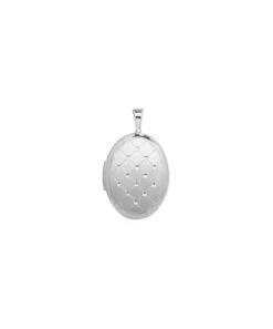 Gladstones Jewellers Sterling Silver Patterned Oval Locket Pendant