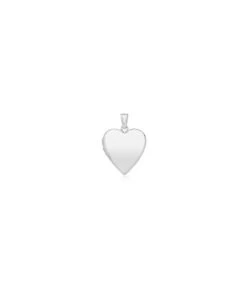 Gladstones Jewellers Sterling Silver Plain Heart Shaped Locket Pendant
