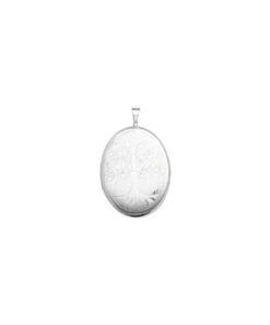 Gladstones Jewellers Sterling Silver Tree Of Life Oval Locket Pendant