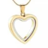 Glass Heart - Gold Stainless Steel Cremation Ashes Memorial Pendant 1 Glass Heart - Gold Stainless Steel Cremation Ashes Memorial Pendant -Ornaments Promotion Store glassheartgold