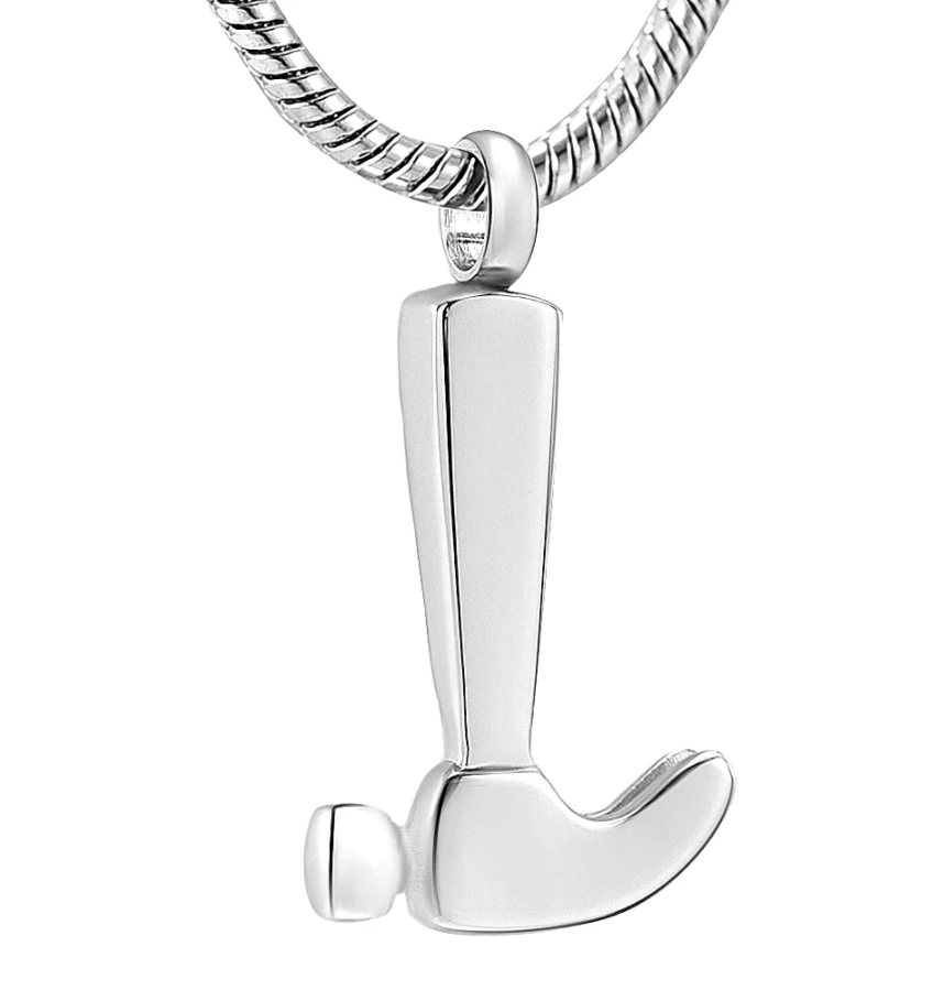 Hammer - Stainless Steel Cremation Ashes Necklace Pendant 3 Hammer - Stainless Steel Cremation Ashes Necklace Pendant
