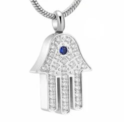 Hamsa Hand -Stainless Steel Cremation Ashes Jewellery Urn Pendant