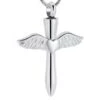 Heart Wing Cross- Stainless Steel Ashes Memorial Jewellery Pendant 1 Heart Wing Cross- Stainless Steel Ashes Memorial Jewellery Pendant -Ornaments Promotion Store heartwingcross