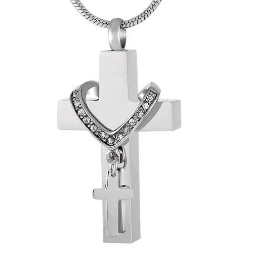 Honorable Cross - Stainless Steel Cremation Ashes Jewellery Pendant 3 Honorable Cross - Stainless Steel Cremation Ashes Jewellery Pendant