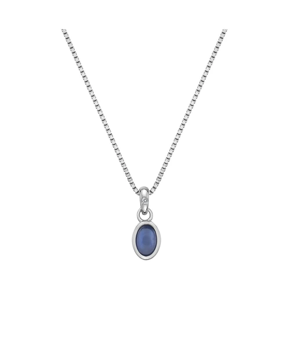 Hot Diamonds Hot Diamonds Birthstone Pendant - September Blue Agate 3 Hot Diamonds Hot Diamonds Birthstone Pendant - September Blue Agate