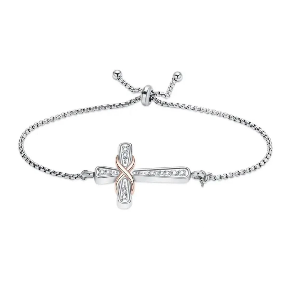 Infinity Cross Bracelet - Stainless Steel Cremation Ashes Jewellery 3 Infinity Cross Bracelet - Stainless Steel Cremation Ashes Jewellery